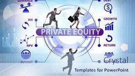  Presentation with equity - PPT layouts enhanced with businessman-in-private-equity-concept background and a sky blue colored foreground