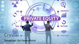  Presentation with equity - Presentation theme consisting of businessman-in-private-equity-concept background and a light blue colored foreground