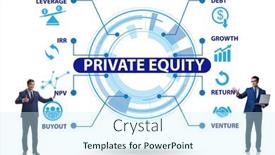  Presentation with equity - Colorful PPT layouts enhanced with businessman-in-private-equity-concept backdrop and a cool aqua colored foreground