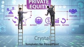  Presentation with equity - Slide deck consisting of businessman-in-private-equity-concept background and a light blue colored foreground