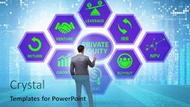  Presentation with equity - PPT layouts enhanced with businessman-in-private-equity-concept background and a light blue colored foreground