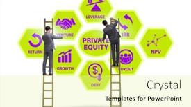  Presentation with equity - Cool new PPT theme with businessman-in-private-equity-concept backdrop and a blonde colored foreground