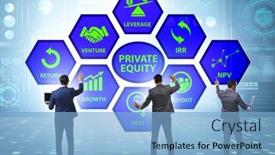  Presentation with equity - Amazing theme having businessman-in-private-equity-concept backdrop and a light blue colored foreground