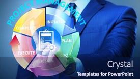  Presentation with phases - Cool new presentation design with businessman-in-project-management-different backdrop and a navy blue colored foreground