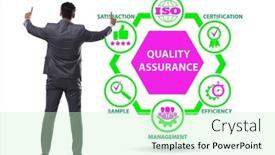  Presentation with concept - Theme enhanced with businessman-in-quality-assurance-concept background and a soft green colored foreground