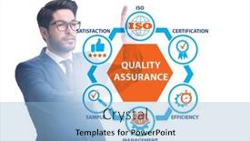  Presentation with concept - Theme enhanced with businessman-in-quality-assurance-concept background and a light blue colored foreground
