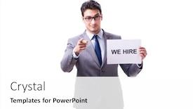  Presentation with recruitment - PPT layouts enhanced with businessman-in-recruitment-concept-isolated background and a white colored foreground