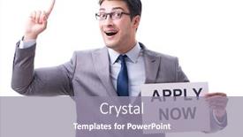  Presentation with recruitment - Slide deck with concept isolated on white backgro background and a gray colored foreground