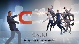  Presentation with magnet - Presentation consisting of businessman-in-recruitment-concept background and a light blue colored foreground