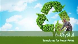  Presentation with concept - Slide deck consisting of businessman in recyling sustainable business background and a tawny brown colored foreground