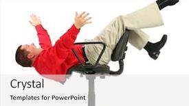  Presentation with unique red chair - Theme with businessman in red shirt falls background and a white colored foreground