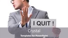  Presentation with concept - PPT theme consisting of businessman in resignation concept isolated on white background background and a gray colored foreground