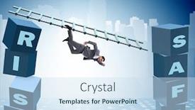  Presentation with reward - Amazing slide deck having businessman-in-risk-and-reward backdrop and a sky blue colored foreground