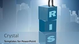  Presentation with reward - Presentation theme enhanced with businessman-in-risk-and-reward background and a light blue colored foreground