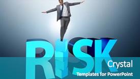  Presentation with reward - Theme with businessman in risk and reward background and a  colored foreground