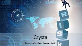  Presentation with reward - Colorful slides enhanced with businessman in risk and reward backdrop and a  colored foreground