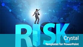  Presentation with reward - Colorful slide deck enhanced with businessman in risk and reward backdrop and a  colored foreground