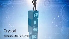  Presentation with reward - Beautiful slides featuring businessman in risk and reward backdrop and a  colored foreground