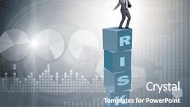  Presentation with reward - Slide set with businessman in risk and reward background and a  colored foreground