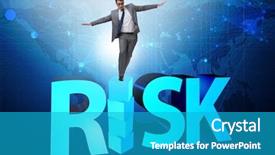  Presentation with reward - Slide deck with businessman in risk and reward background and a  colored foreground