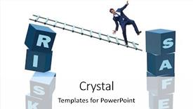  Presentation with reward - Colorful PPT theme enhanced with businessman in risk and reward backdrop and a  colored foreground