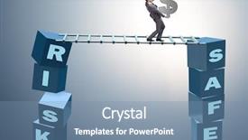  Presentation with reward - Presentation design having businessman in risk and reward background and a  colored foreground