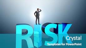  Presentation with reward - PPT layouts enhanced with businessman in risk and reward background and a  colored foreground