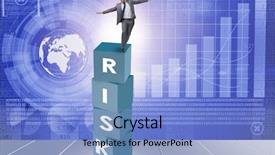  Presentation with reward - PPT layouts enhanced with businessman in risk and reward background and a light blue colored foreground