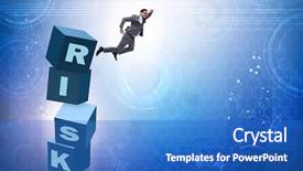  Presentation with reward - Slide deck with businessman in risk and reward background and a cobalt blue colored foreground