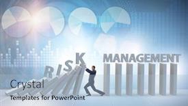  Presentation with risk management - Presentation design having businessman in risk management concept background and a light blue colored foreground