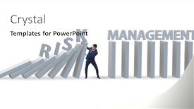  Presentation with risk management - Cool new presentation with businessman in risk management concept backdrop and a white colored foreground