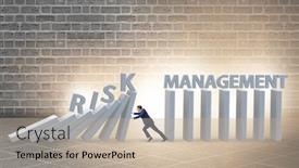  Presentation with risk management - Slide set featuring businessman in risk management concept background and a mint green colored foreground