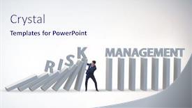  Presentation with risk management - Amazing slide set having businessman in risk management concept backdrop and a sky blue colored foreground