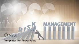  Presentation with risk management - Slides with businessman-in-risk-management-concept background and a soft green colored foreground