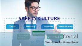  Presentation with culture - Colorful slide set enhanced with businessman-in-safety-culture-concept backdrop and a light blue colored foreground