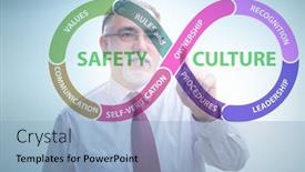  Presentation with culture - PPT theme enhanced with businessman-in-safety-culture-concept background and a light blue colored foreground