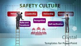  Presentation with culture - Presentation design consisting of businessman-in-safety-culture-concept background and a sky blue colored foreground