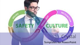  Presentation with culture - Slides featuring businessman-in-safety-culture-concept background and a light blue colored foreground