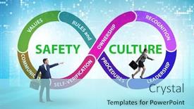 Presentation with culture - Presentation featuring businessman-in-safety-culture-concept background and a arctic colored foreground