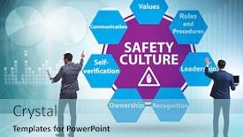  Presentation with culture - Beautiful presentation theme featuring businessman-in-safety-culture-concept backdrop and a light blue colored foreground