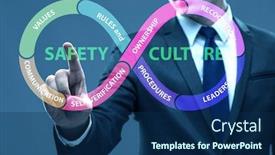  Presentation with culture - Presentation theme consisting of businessman-in-safety-culture-concept background and a navy blue colored foreground