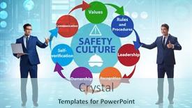  Presentation with culture - Presentation with businessman-in-safety-culture-concept background and a sky blue colored foreground