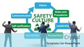  Presentation with culture - Presentation theme having businessman-in-safety-culture-concept background and a arctic colored foreground