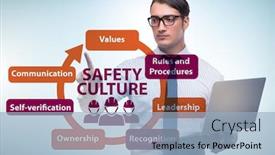  Presentation with culture - PPT theme enhanced with businessman-in-safety-culture-concept background and a light blue colored foreground