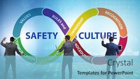  Presentation with culture - Audience pleasing PPT layouts consisting of businessman-in-safety-culture-concept backdrop and a light blue colored foreground