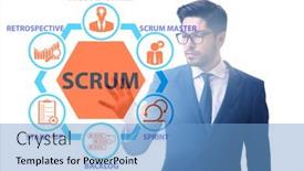  Presentation with scrum - Theme having businessman-in-scrum-agile-method background and a light blue colored foreground