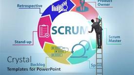  Presentation with scrum - Amazing theme having businessman-in-scrum-agile-method backdrop and a light blue colored foreground