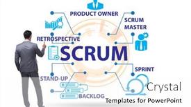 Presentation with scrum - Amazing theme having businessman-in-scrum-agile-method backdrop and a white colored foreground