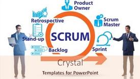  Presentation with scrum - Slides featuring businessman-in-scrum-agile-method background and a lemonade colored foreground