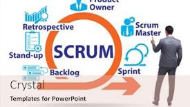  Presentation with scrum - Slide set having businessman-in-scrum-agile-method background and a lemonade colored foreground